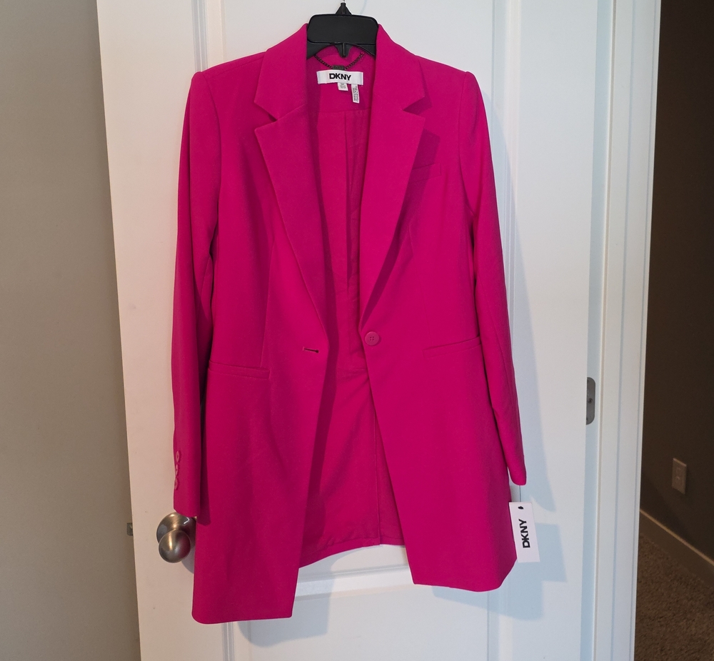 DKNY Hot Pink Single-Button Blazer Jacket